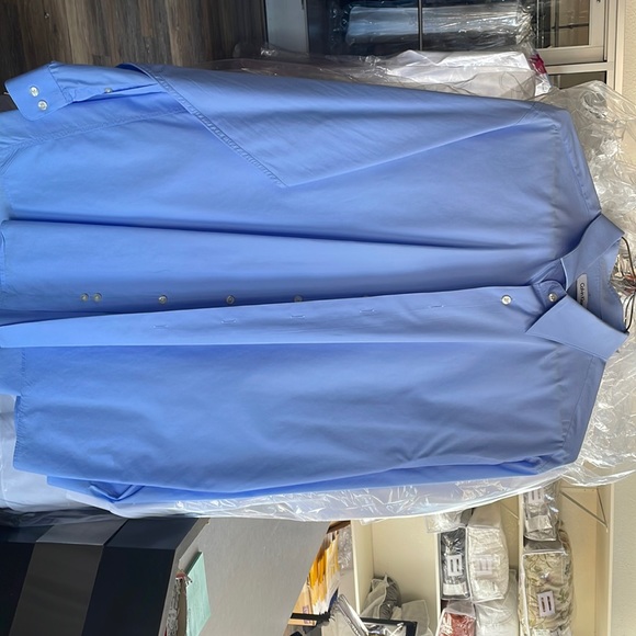 Blue Calvin Klein button up shirt - Picture 2 of 3
